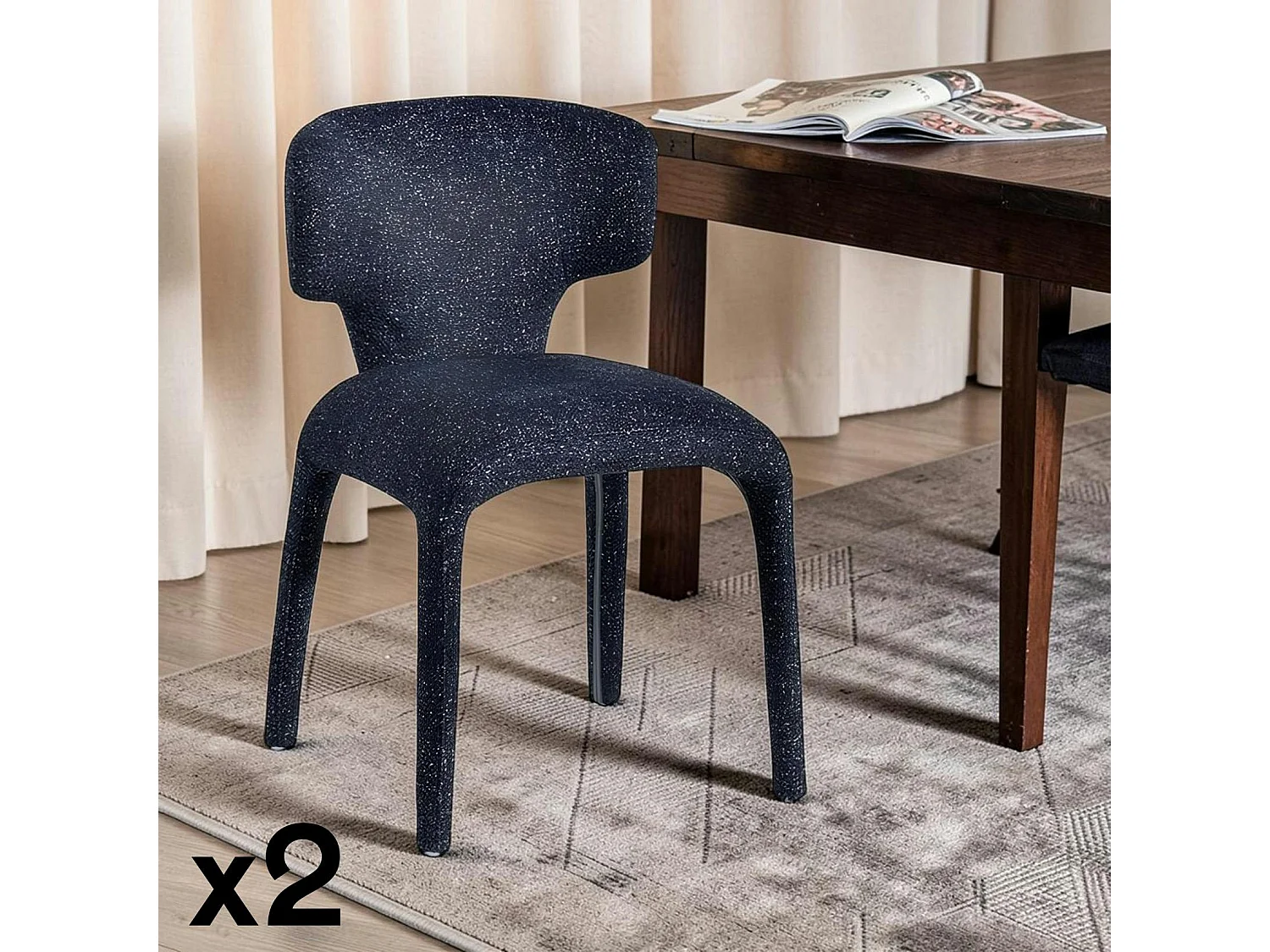 Chaise de salle à manger design bleue (lot de 2) TULSA