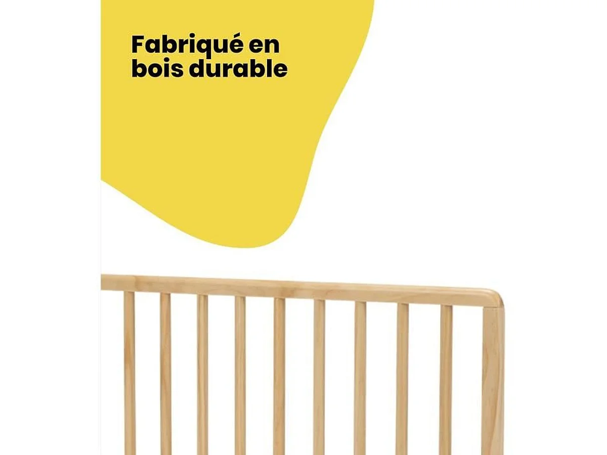 SAFETY 1ST Barrière de lit bébé en bois 110 cm - Bois naturel FSC® avec verrouillage double