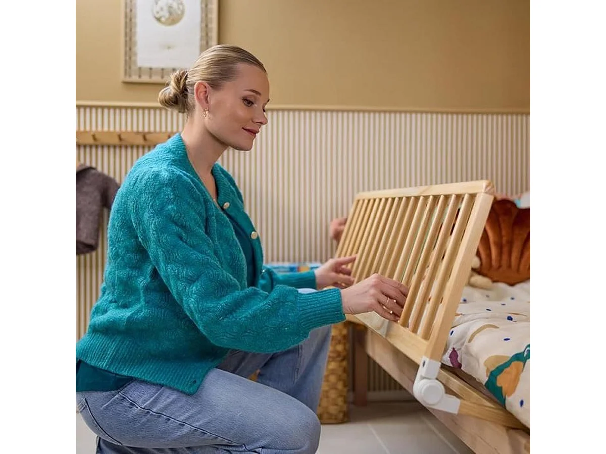 SAFETY 1ST Barrière de lit bébé en bois 110 cm - Bois naturel FSC® avec verrouillage double
