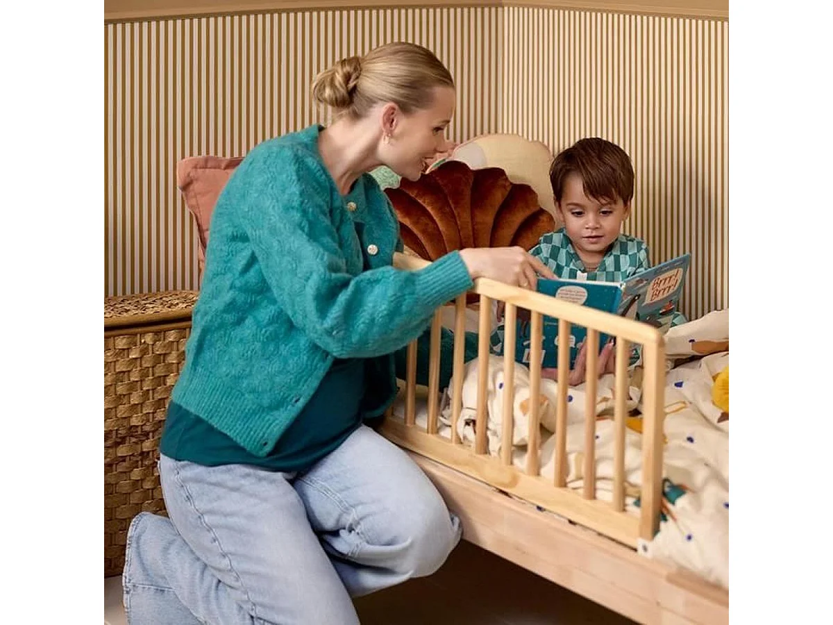 SAFETY 1ST Barrière de lit bébé en bois 110 cm - Bois naturel FSC® avec verrouillage double