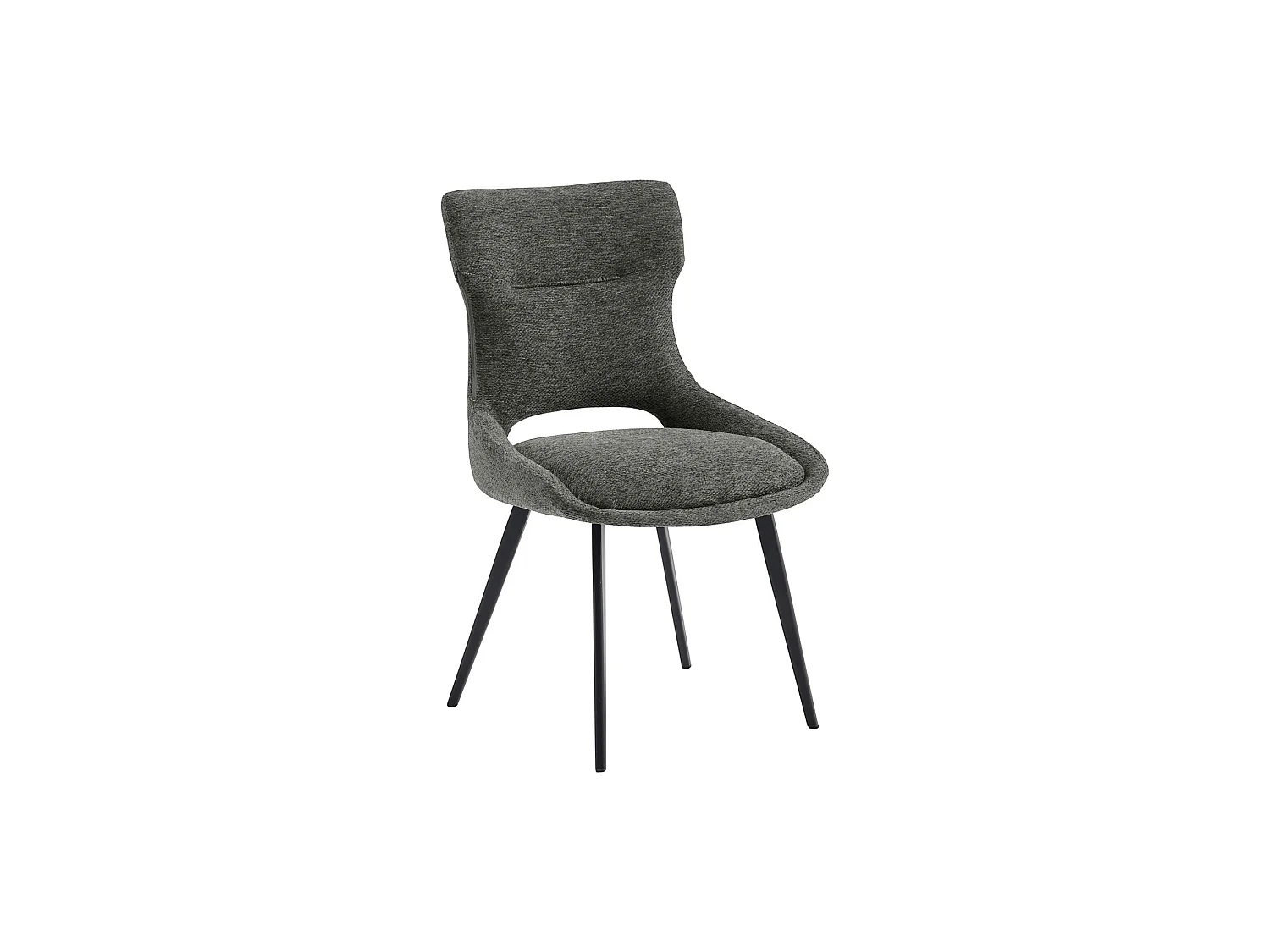 Chaise de salle à manger grise en tissu (lot de 2) LUGANO