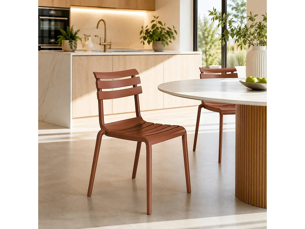 Chaise de jardin terracotta en plastique (lot de 2) LUGANO