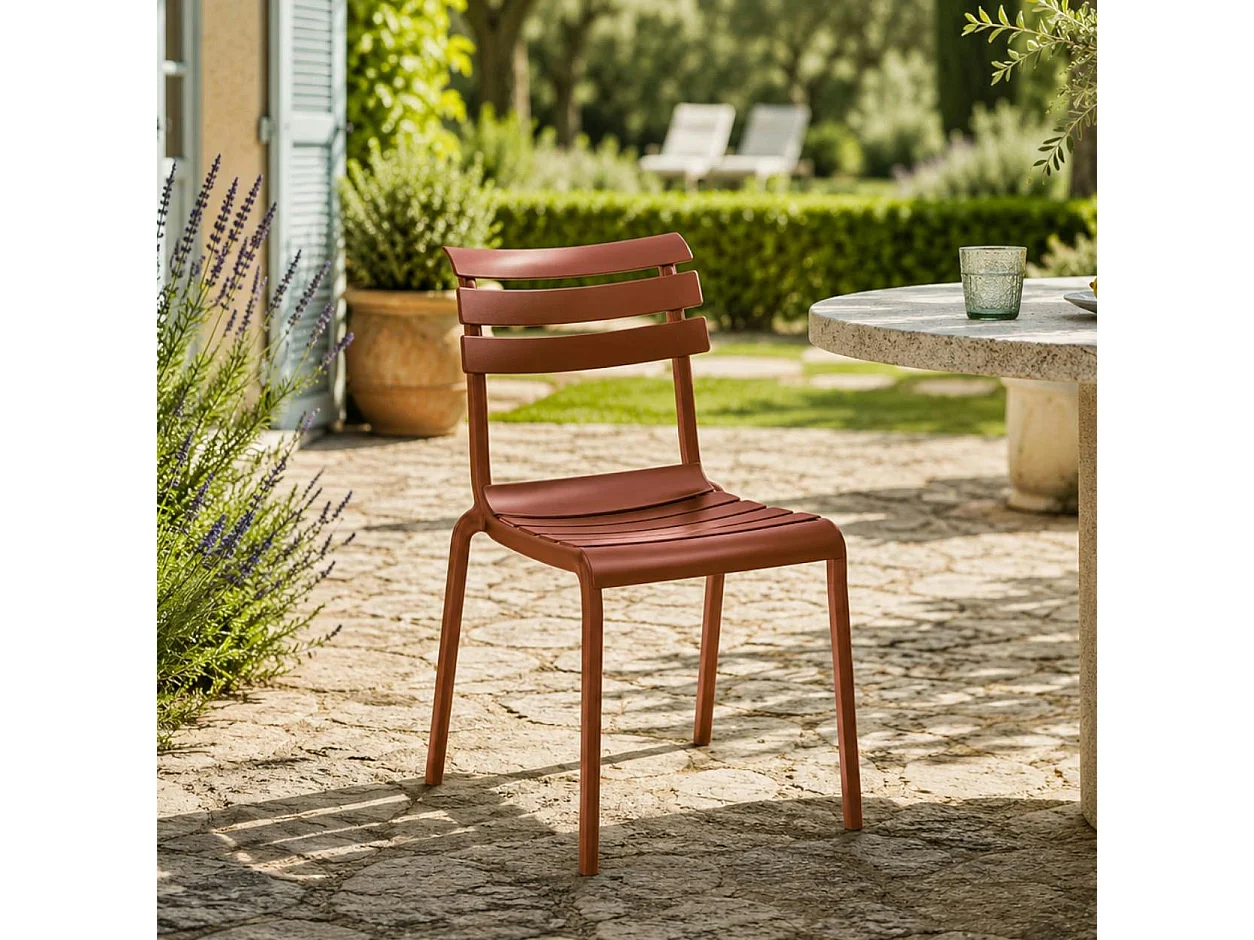 Chaise de jardin terracotta en plastique (lot de 2) LUGANO
