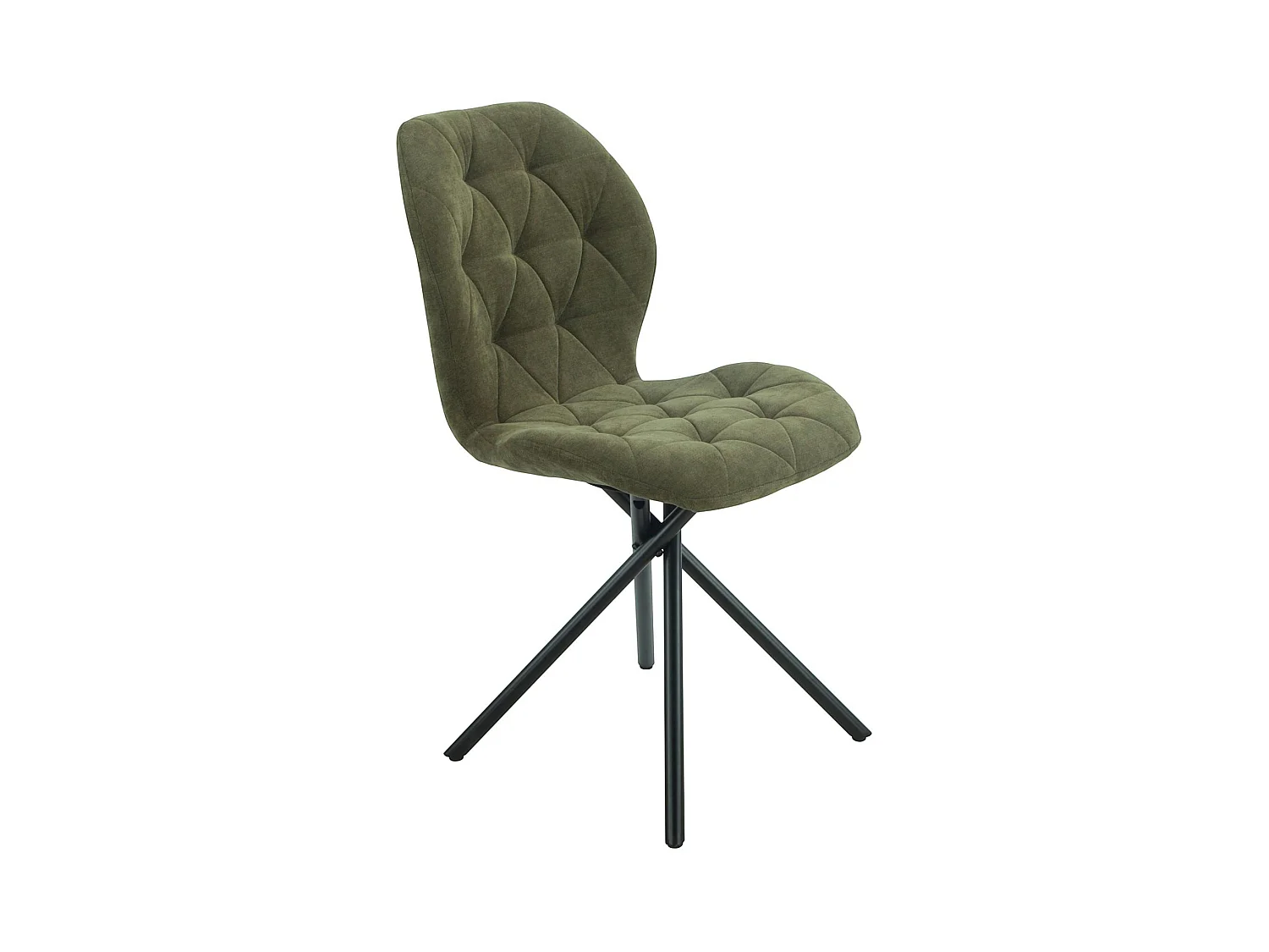 Chaise salle à manger verte à pieds croisés (x2) LUGANO