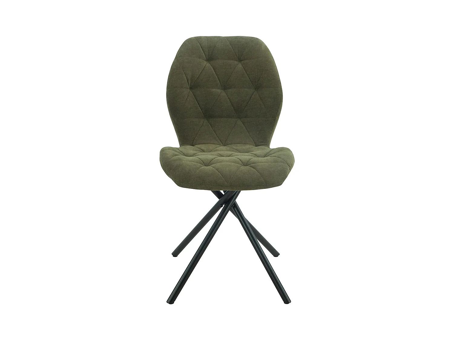 Chaise salle à manger verte à pieds croisés (x2) LUGANO