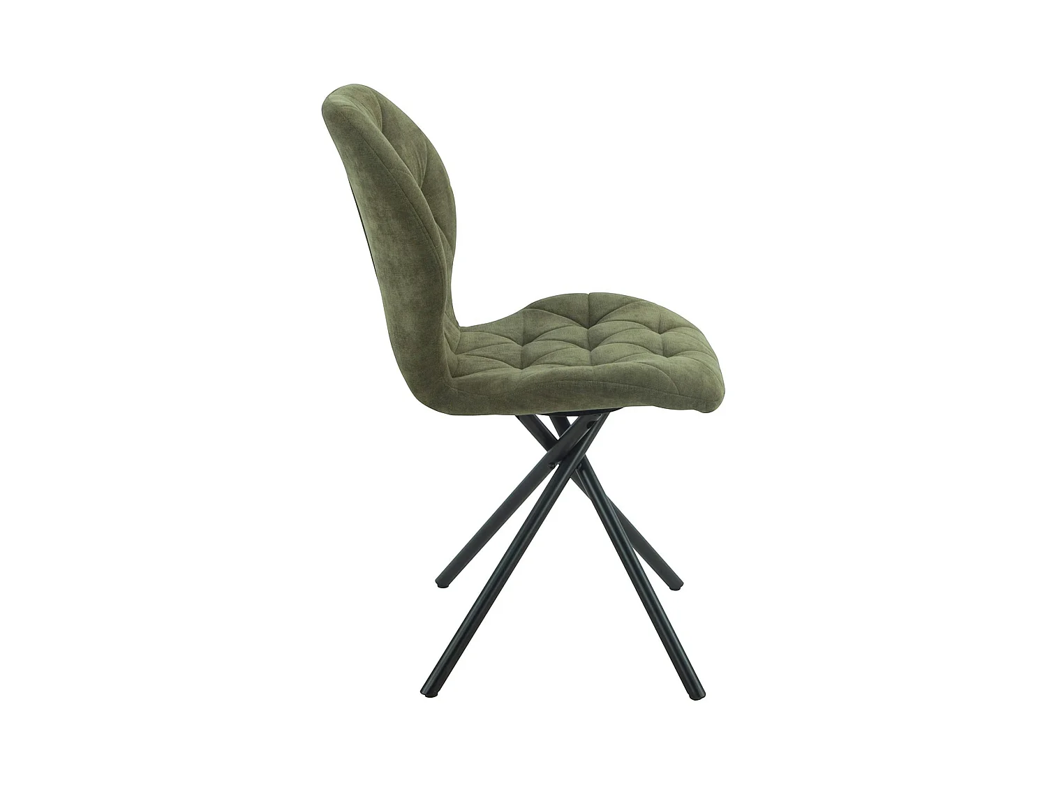 Chaise salle à manger verte à pieds croisés (x2) LUGANO