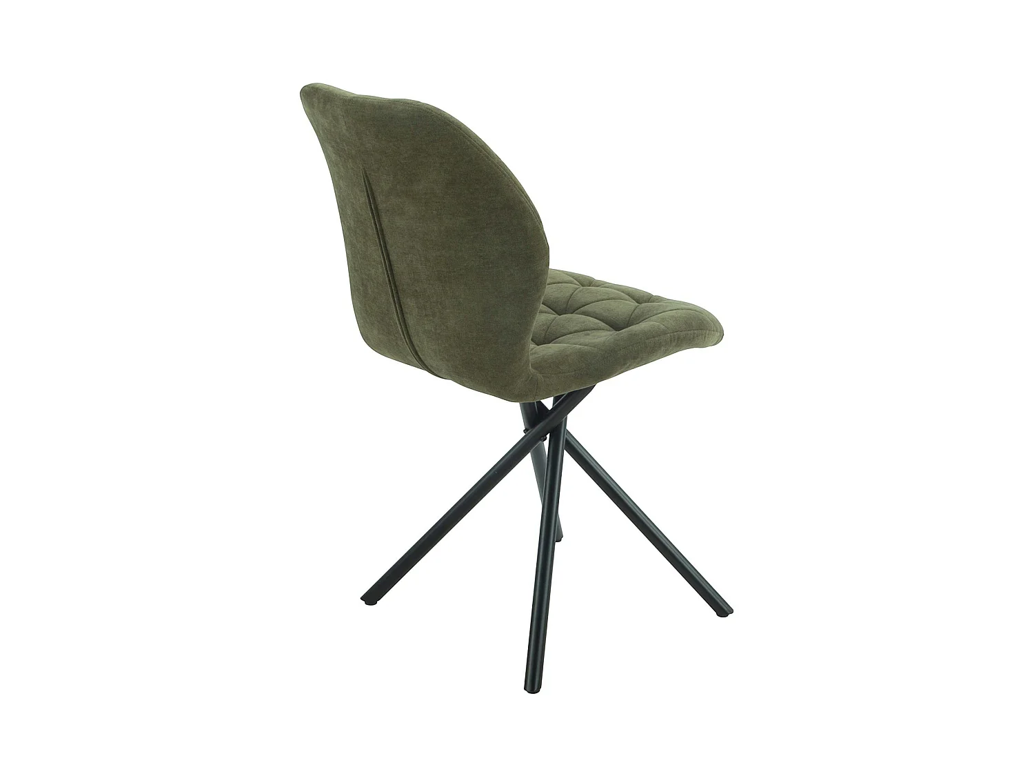 Chaise salle à manger verte à pieds croisés (x2) LUGANO