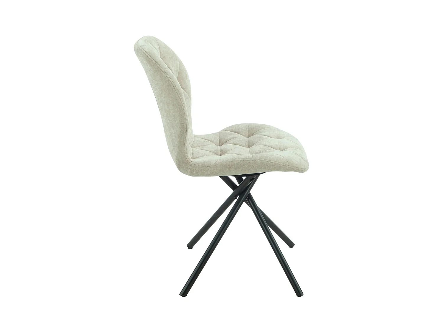 Chaise salle à manger beige à pieds croisés (x2) LUGANO