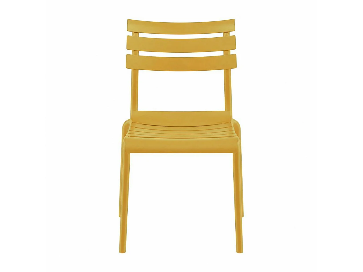 Chaise de jardin en plastique jaune (lot de 2) LUGANO
