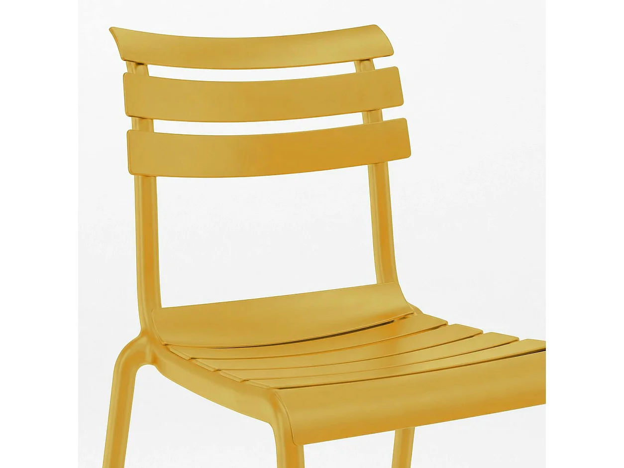 Chaise de jardin en plastique jaune (lot de 2) LUGANO
