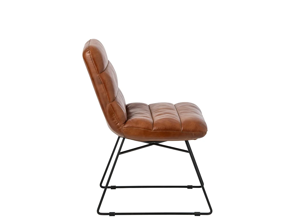 Chaise Design en Cuir "Austin" 83cm Camel