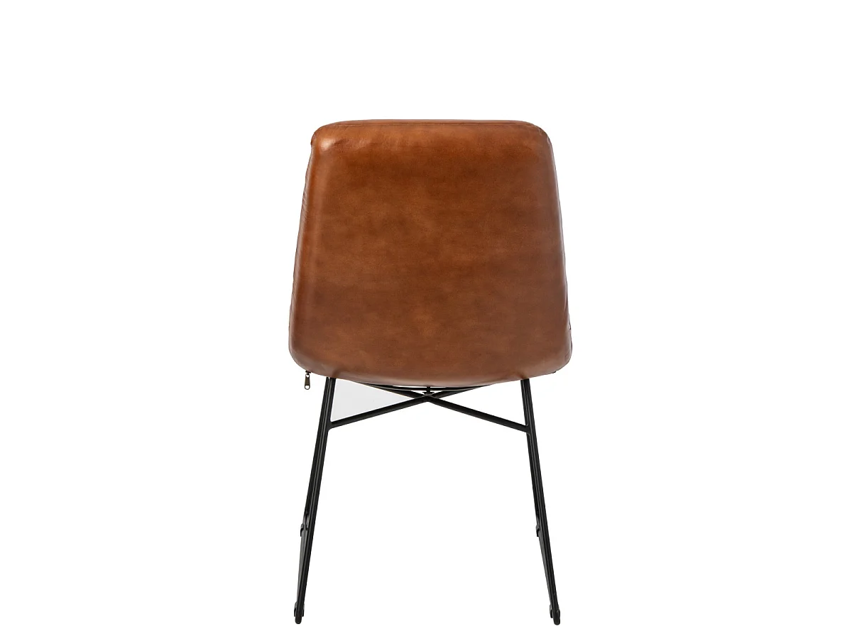 Chaise Design en Cuir "Austin" 83cm Camel