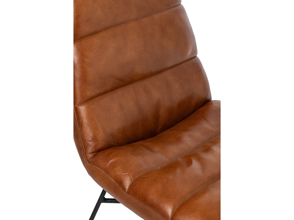 Chaise Design en Cuir "Austin" 83cm Camel