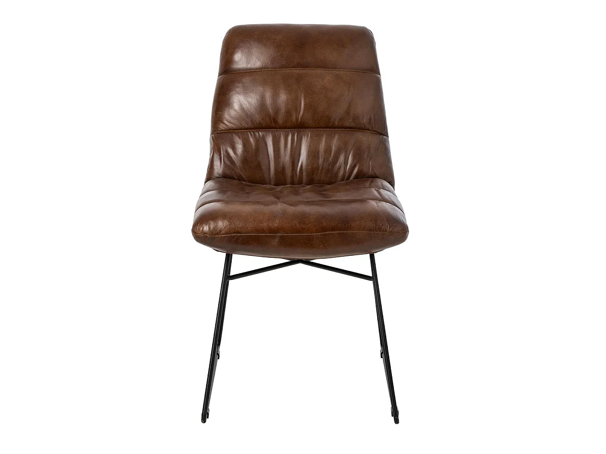 Chaise Design en Cuir "Austin" 83cm Marron