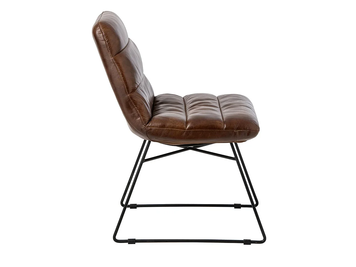 Chaise Design en Cuir "Austin" 83cm Marron