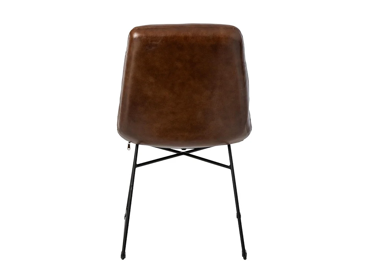 Chaise Design en Cuir "Austin" 83cm Marron