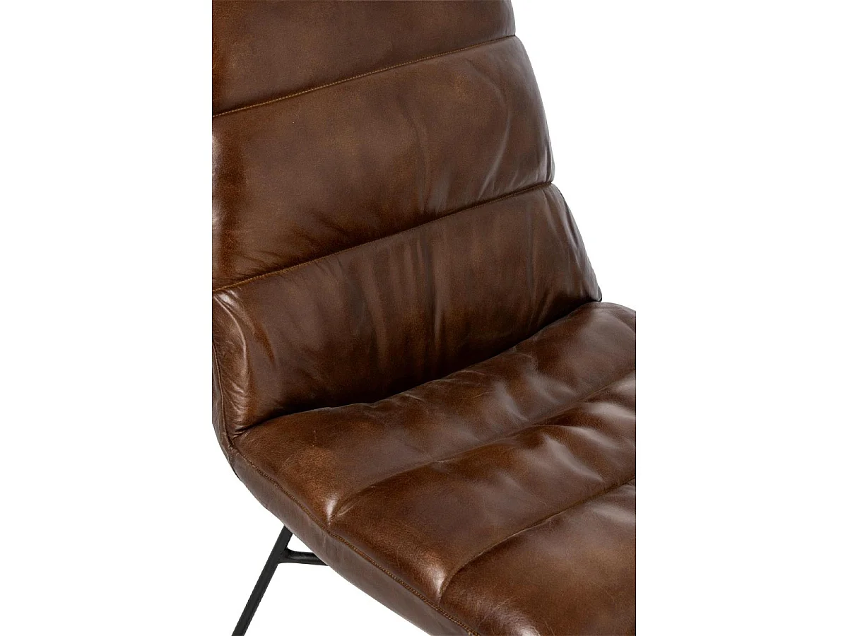 Chaise Design en Cuir "Austin" 83cm Marron