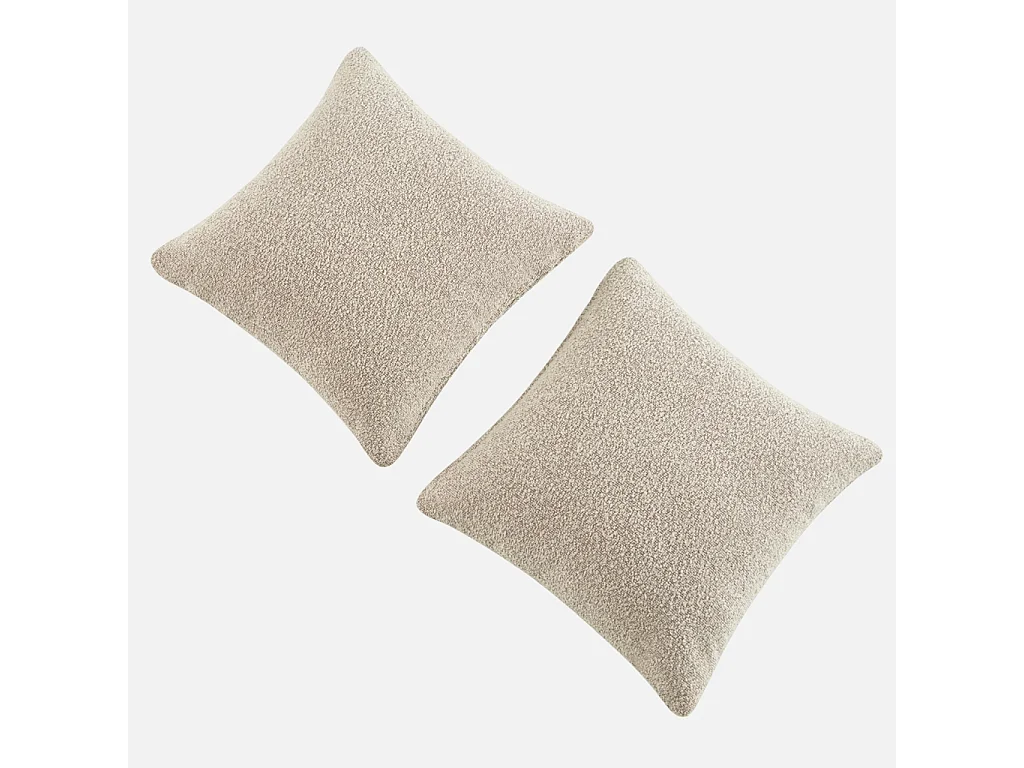Canapé convertible 3 places bouclette texturée avec coffre beige - Leon
