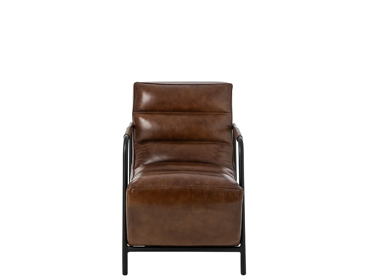 Fauteuil Design en Cuir "Austin" 83cm Marron