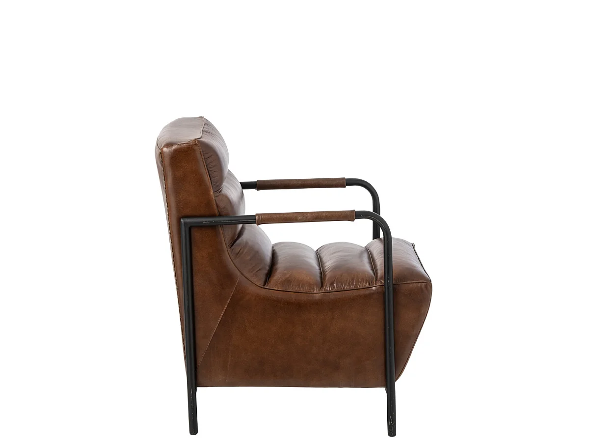 Fauteuil Design en Cuir "Austin" 83cm Marron