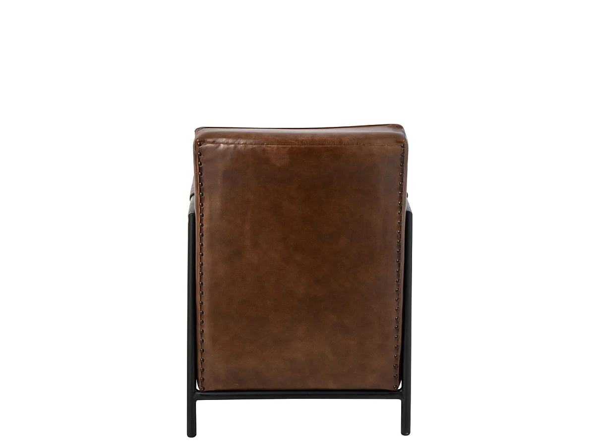 Fauteuil Design en Cuir "Austin" 83cm Marron