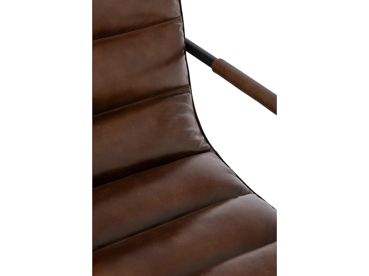 Fauteuil Design en Cuir "Austin" 83cm Marron