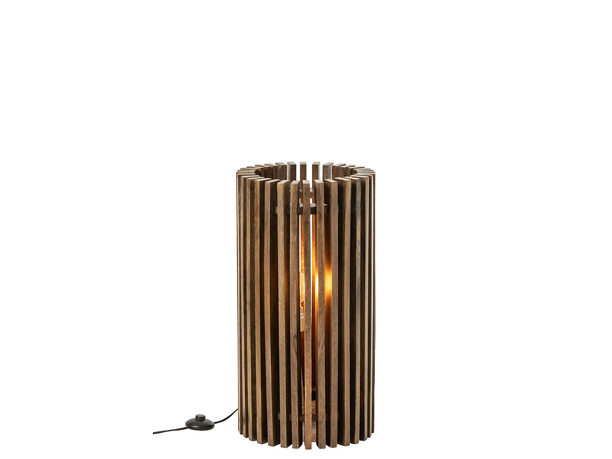 Lampe à Poser en Bois "Linea" 62cm Marron Foncé