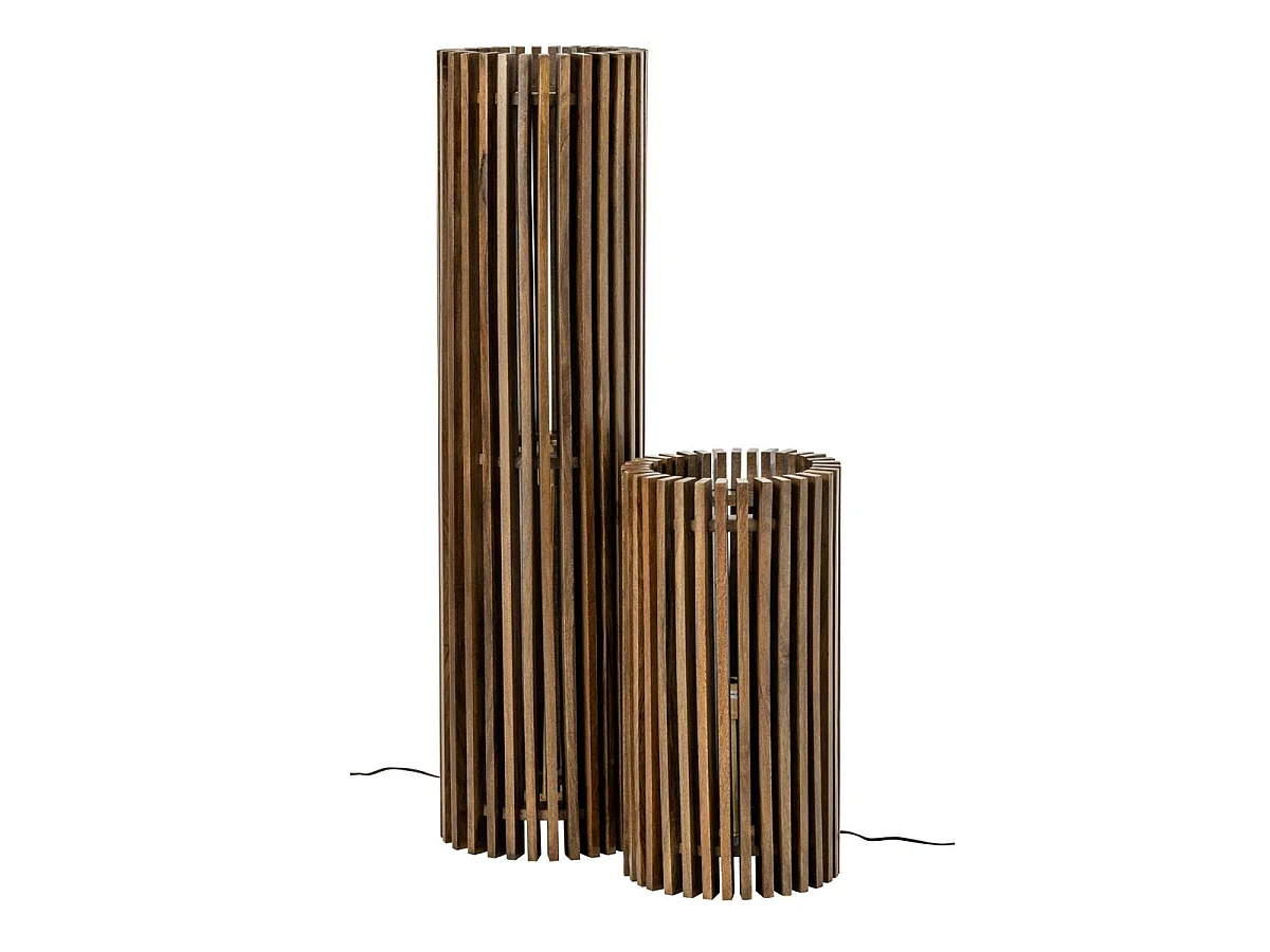 Lampe à Poser en Bois "Linea" 62cm Marron Foncé