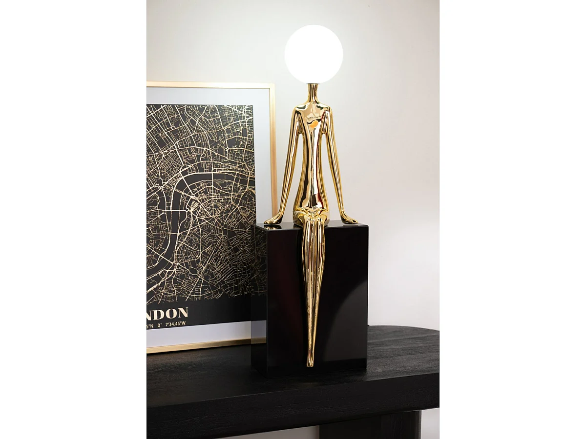 Lampe à Poser Design "Silhouette" 72cm Doré & Noir