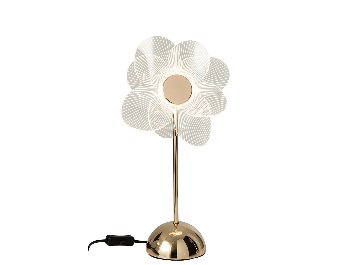 Lampe à Poser Design à LED "Fleur" 30cm Doré