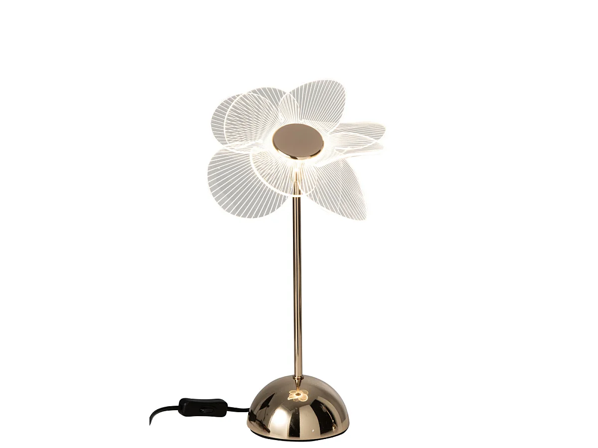 Lampe à Poser Design à LED "Fleur" 30cm Doré