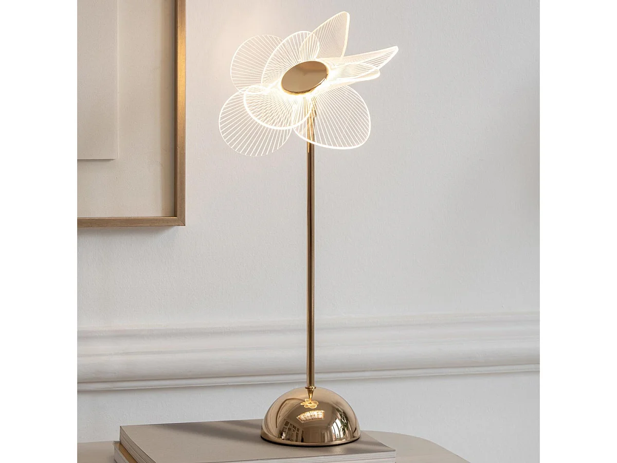 Lampe à Poser Design à LED "Fleur" 30cm Doré