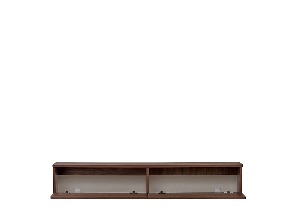 Yara - Meuble tv suspendu 2 portes en bois L140cm - Bois foncé