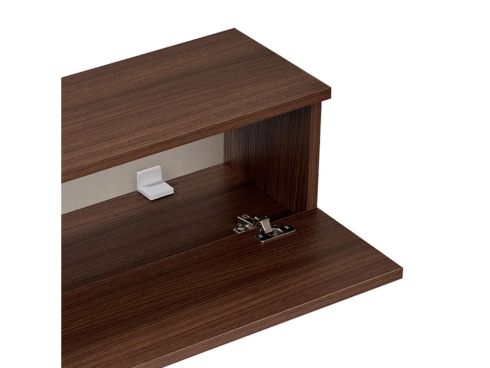 Yara - Meuble tv suspendu 2 portes en bois L140cm - Bois foncé