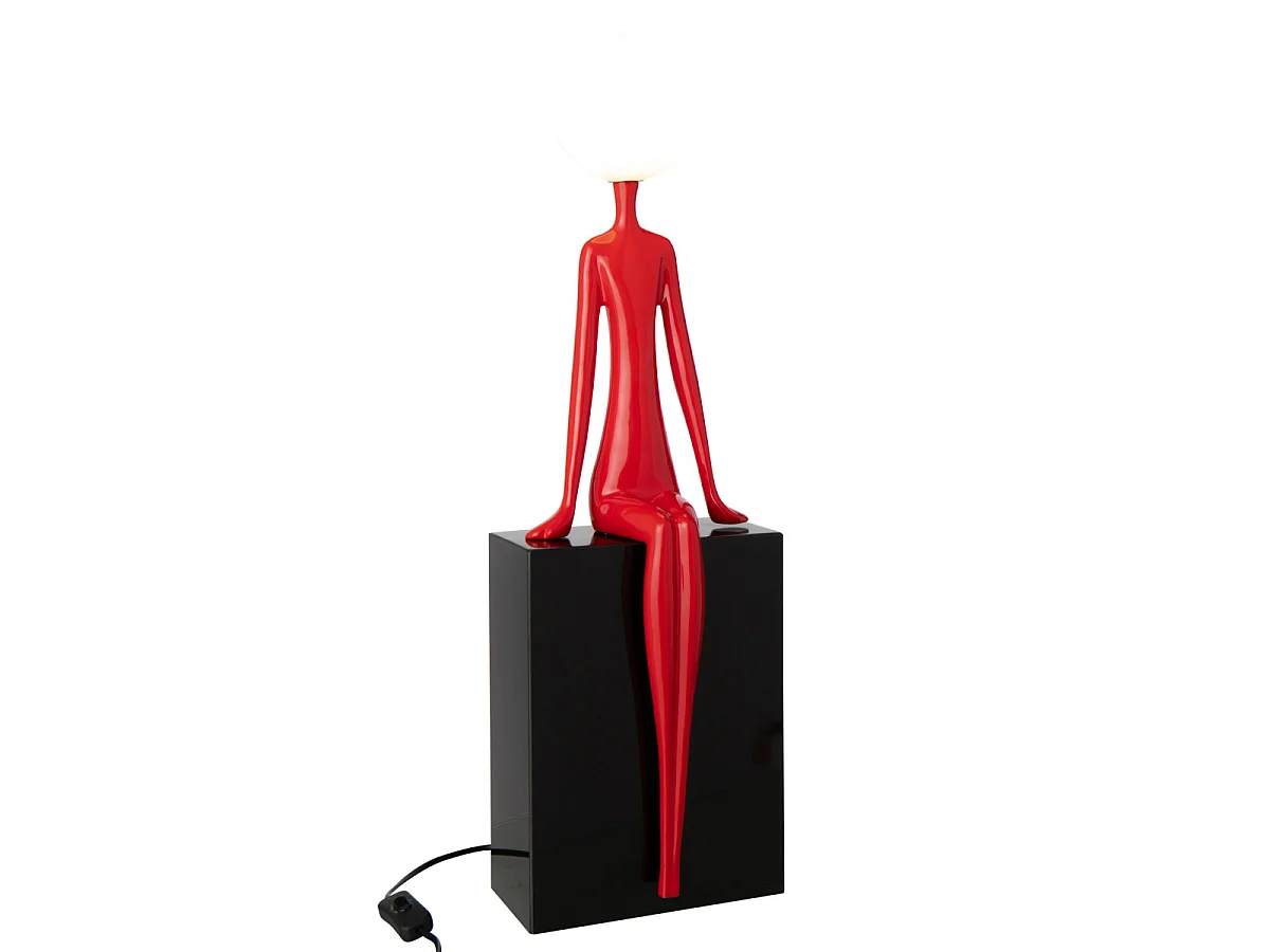 Lampe à Poser Design "Silhouette" 72cm Rouge & Noir