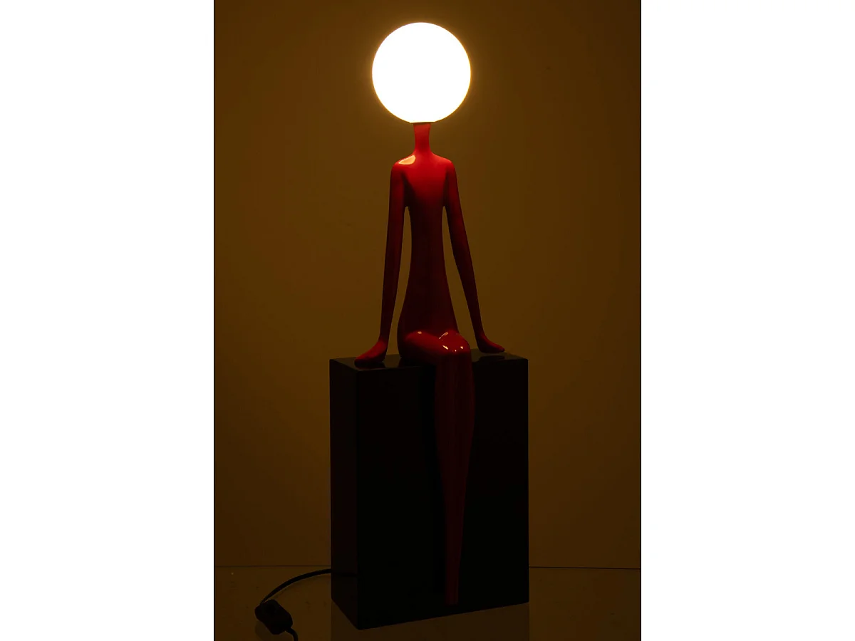 Lampe à Poser Design "Silhouette" 72cm Rouge & Noir