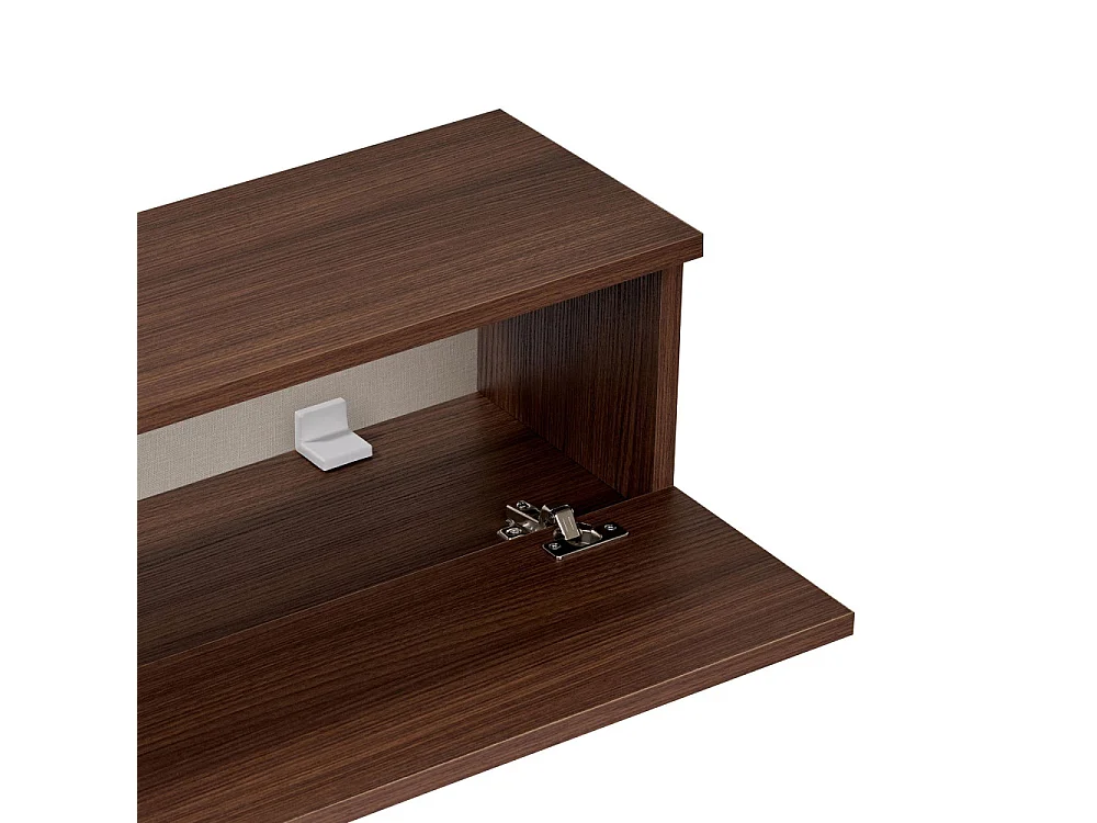 Yara - Meuble tv suspendu 2 portes en bois L160cm - Bois foncé