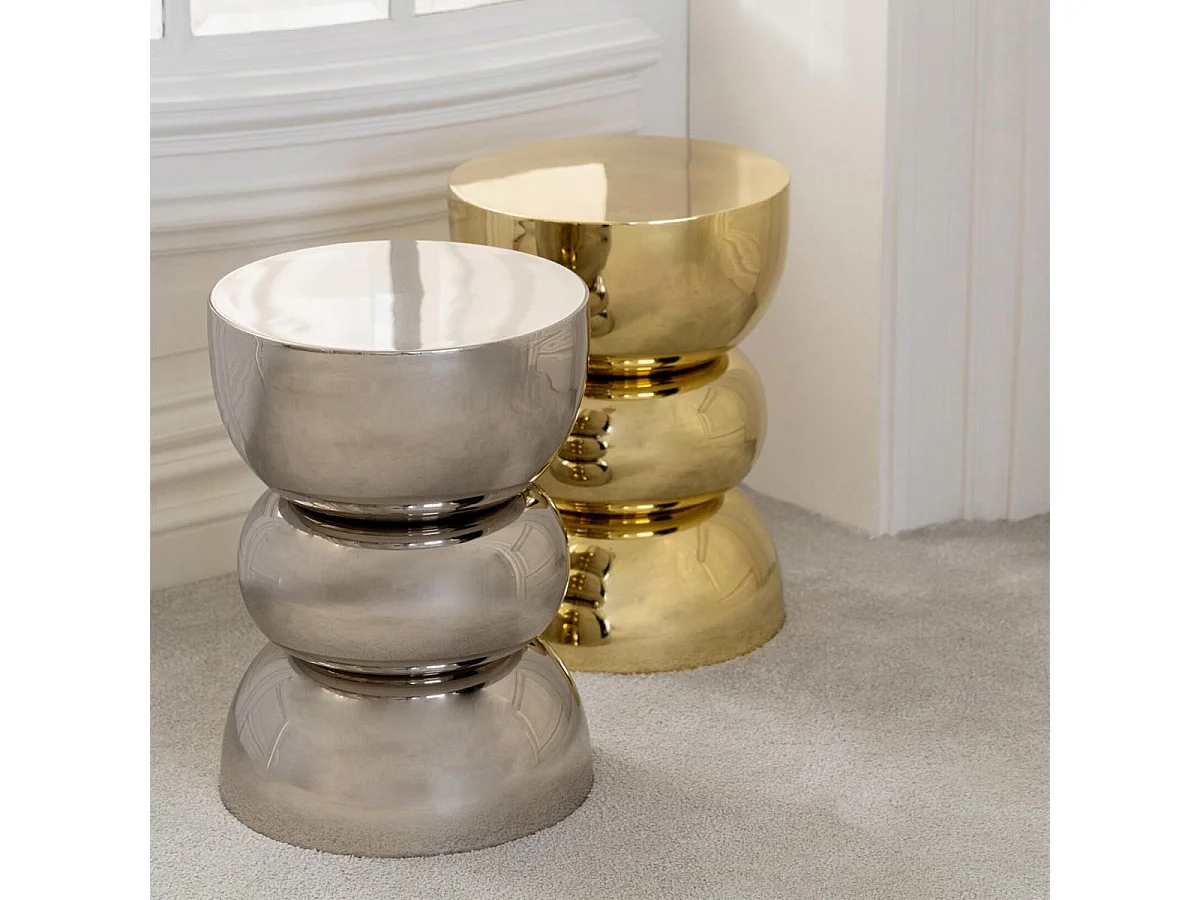 Table d'Appoint Design "Bubble" 43cm Argent