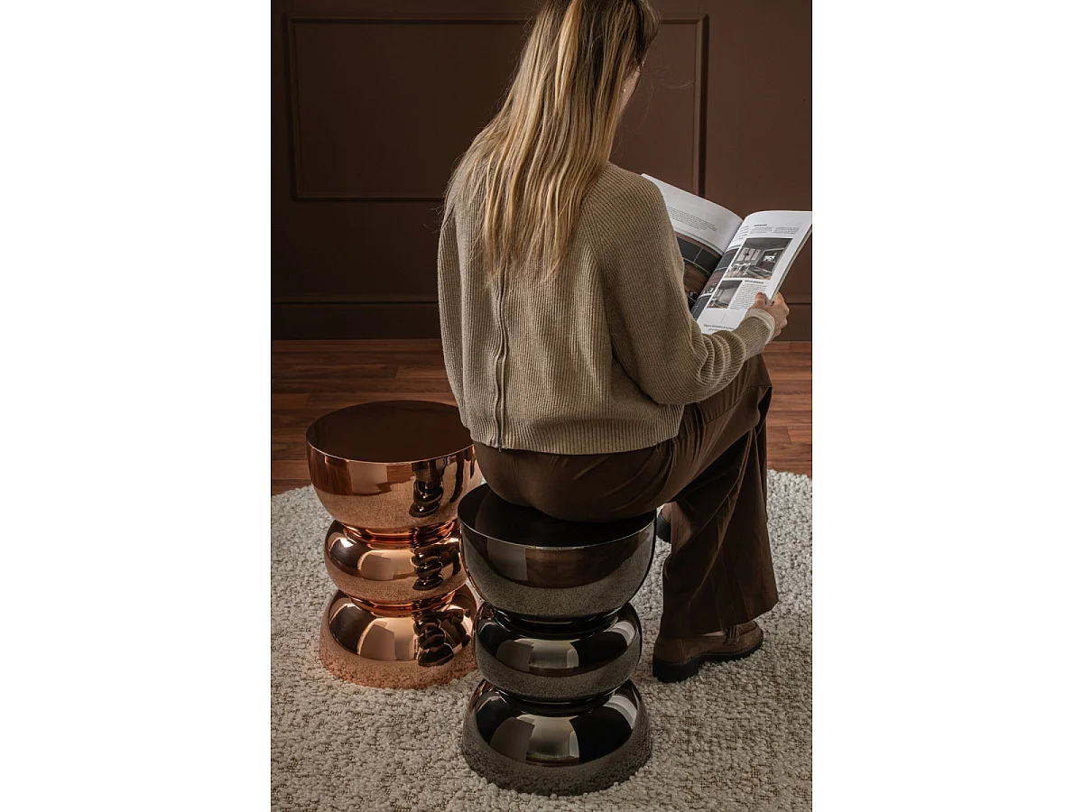 Table d'Appoint Design "Bubble" 43cm Rose Doré