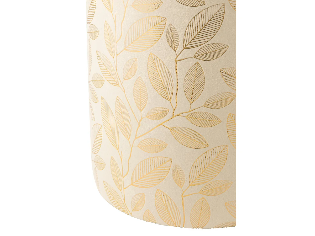 Pouf Cylindrique "Moon" 41cm Écru & Doré