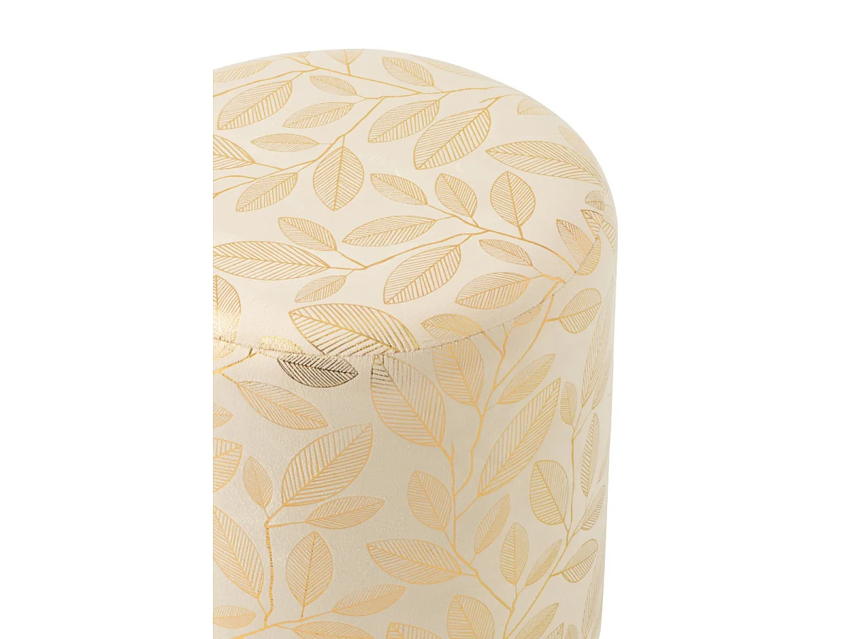 Pouf Cylindrique "Moon" 41cm Écru & Doré