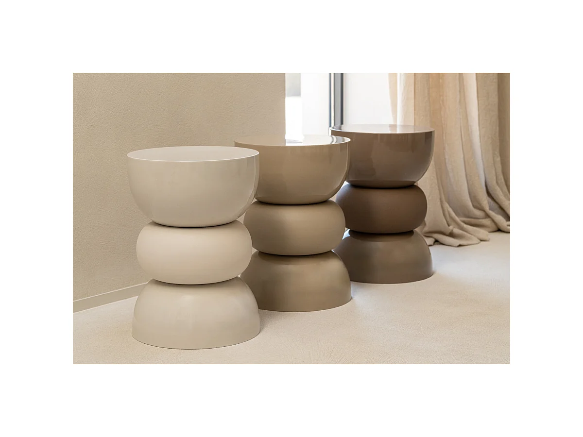 Table d'Appoint Design "Bubble" 43cm Beige