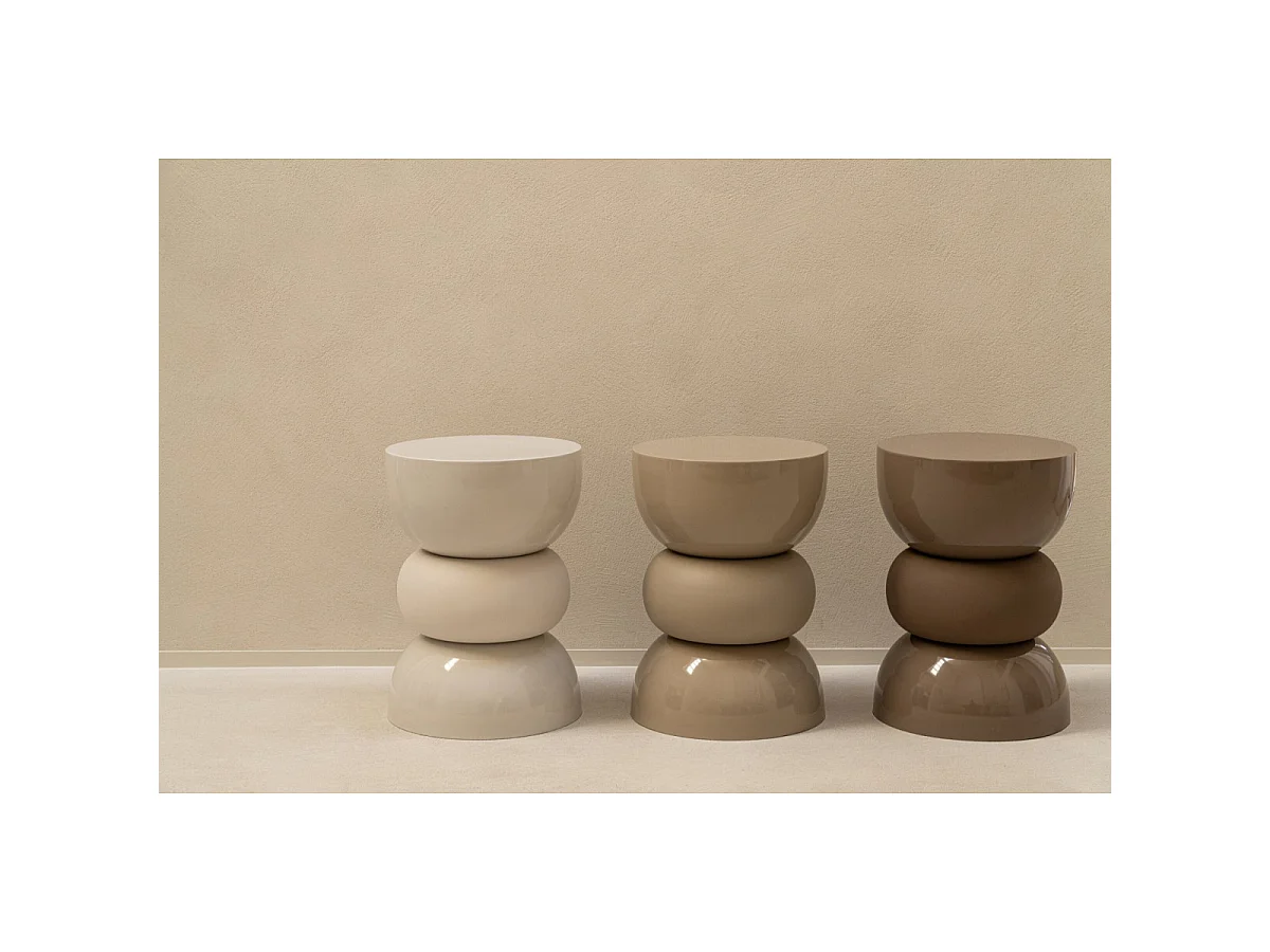 Table d'Appoint Design "Bubble" 43cm Beige