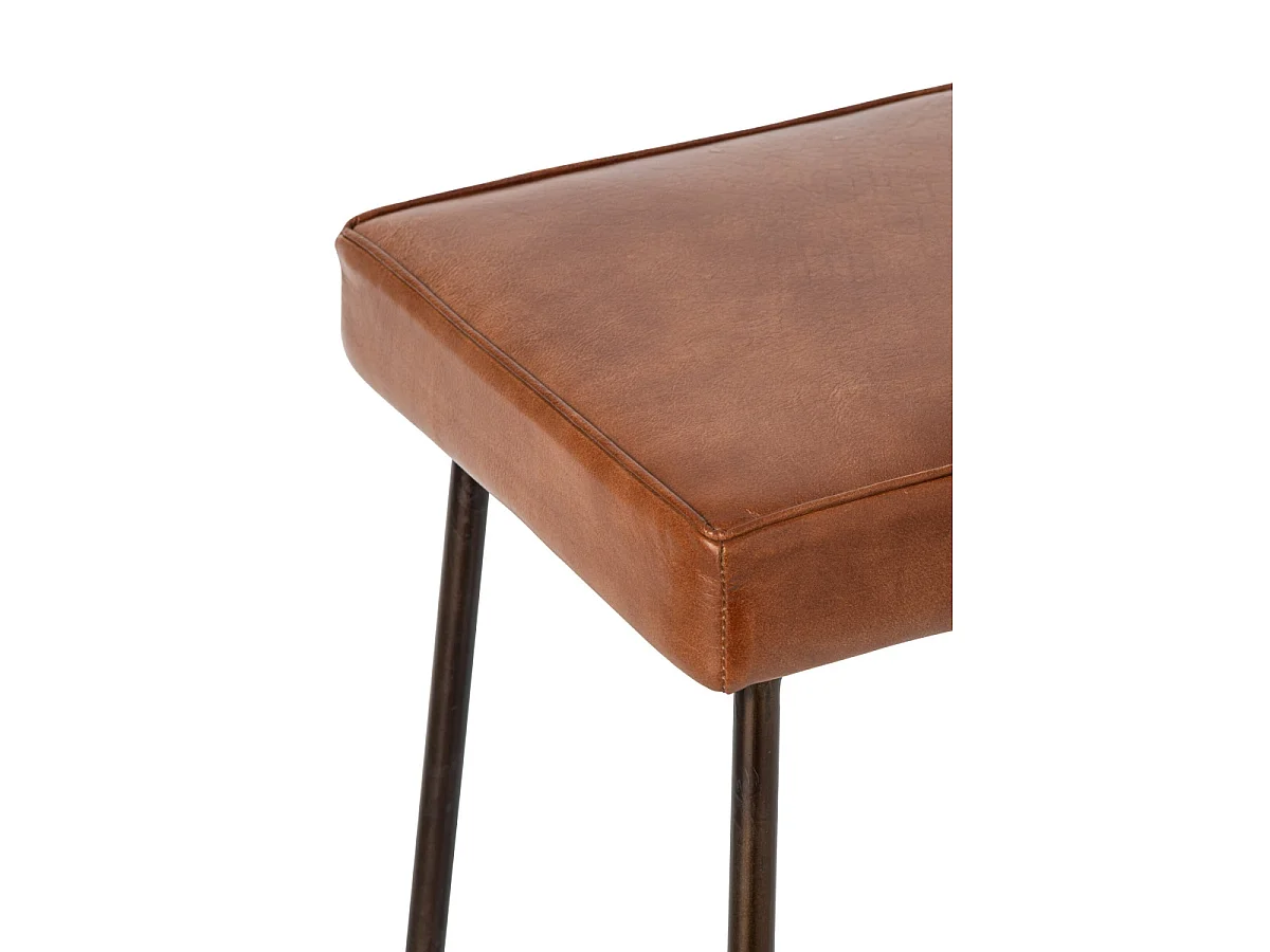 Tabouret de Bar en Cuir "Austin" 73cm Camel