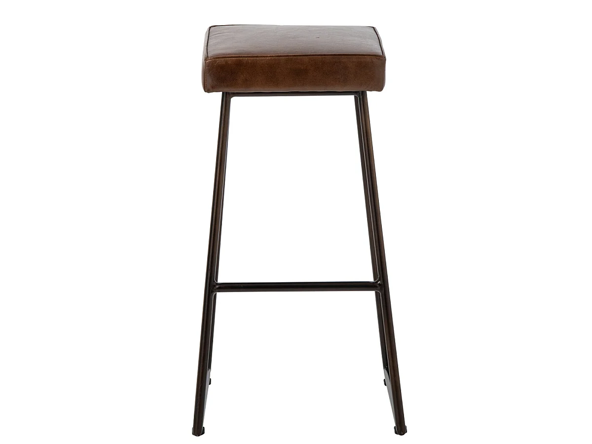 Tabouret de Bar en Cuir "Austin" 73cm Marron