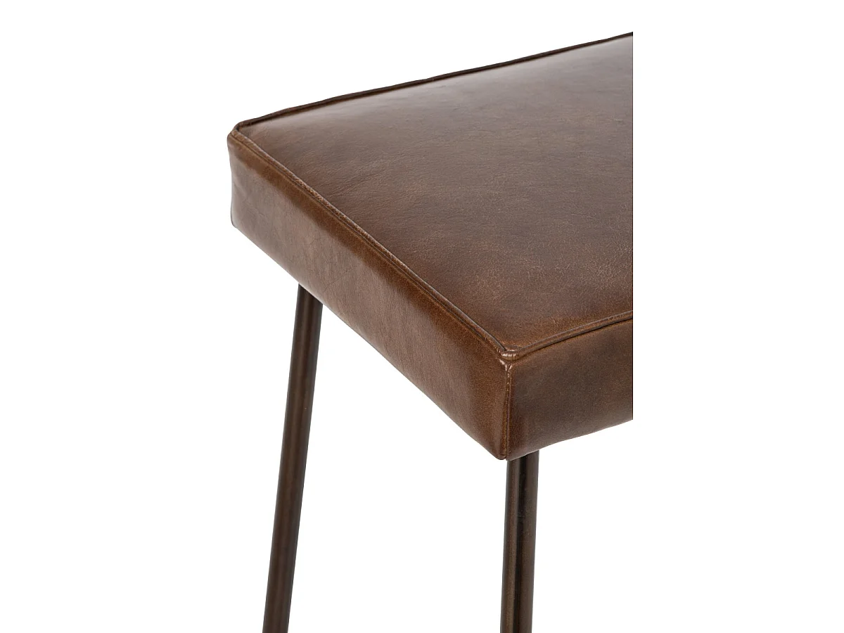 Tabouret de Bar en Cuir "Austin" 73cm Marron