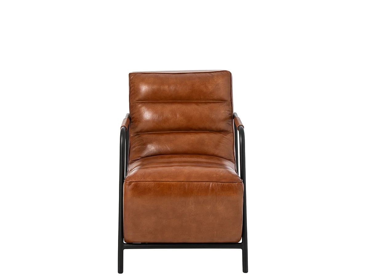 Fauteuil Design en Cuir "Austin" 83cm Camel