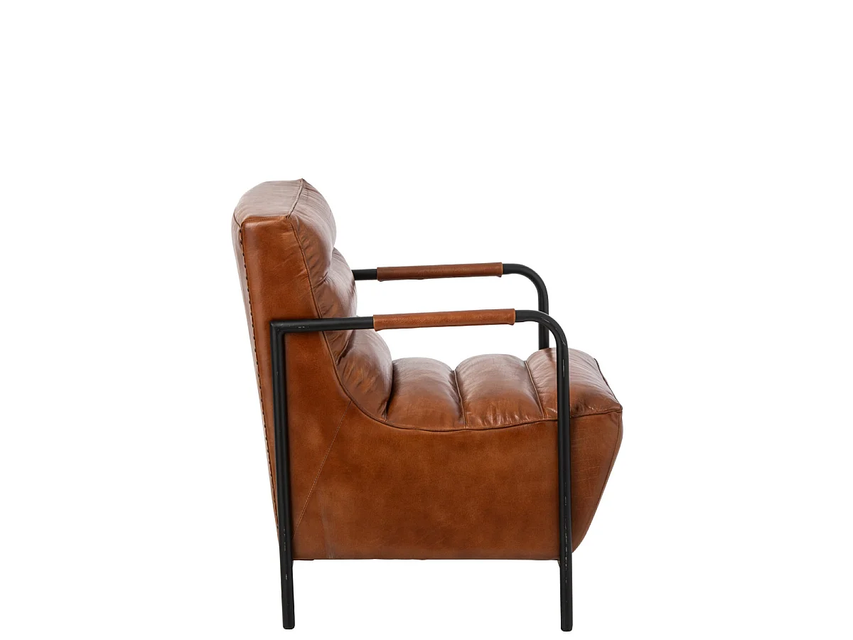 Fauteuil Design en Cuir "Austin" 83cm Camel