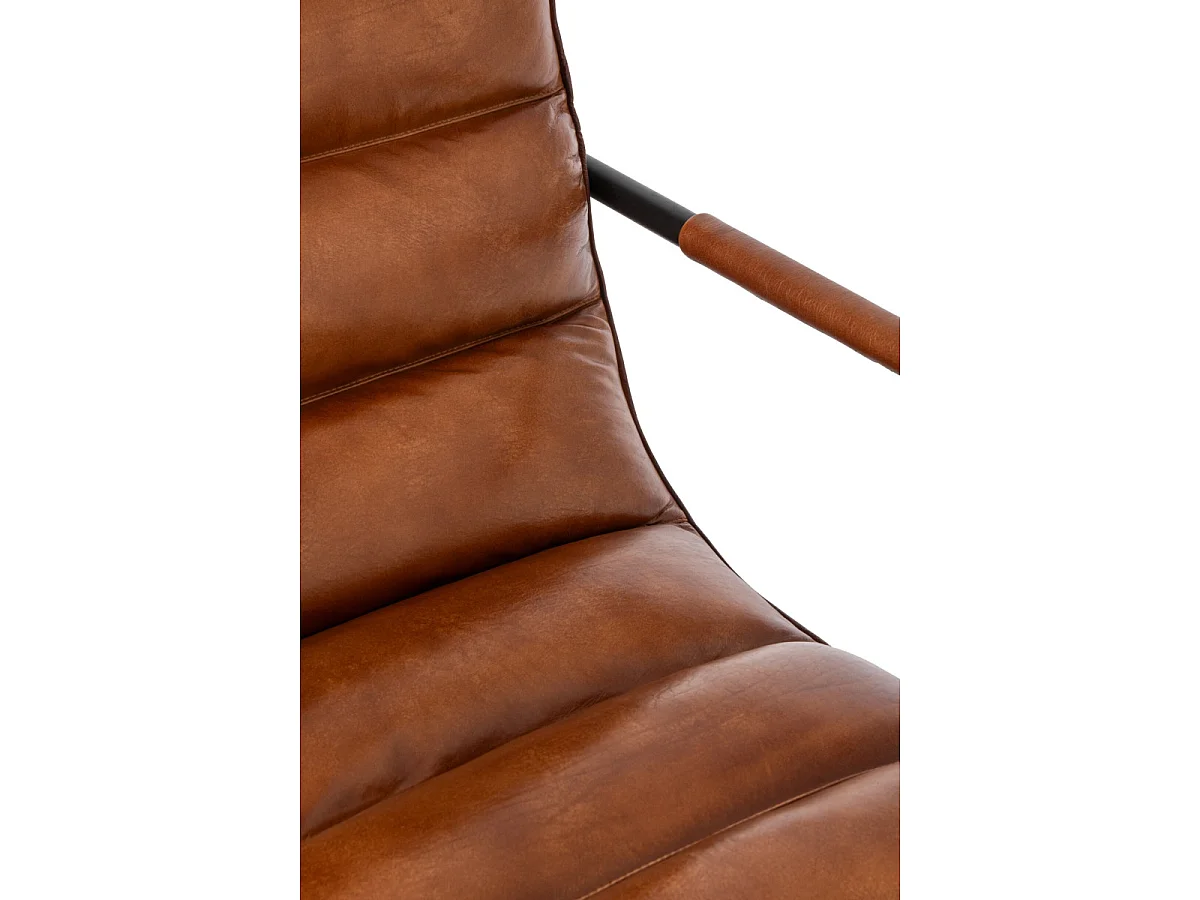 Fauteuil Design en Cuir "Austin" 83cm Camel