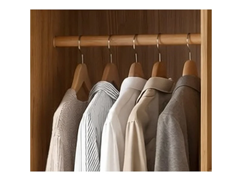 Armoire Dressing 6 Portes 2 Tiroirs 9 Niches Chêne et Blanc L 135.4 H 178 P 36.5 cm